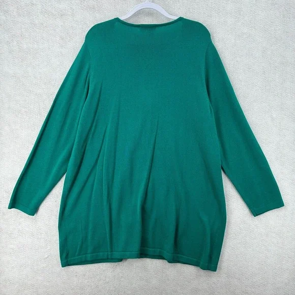 Ulla Popken Full Zip Cardigan Sweater Womens Size 16/18 Teal Green NICE - Picture 2 of 11